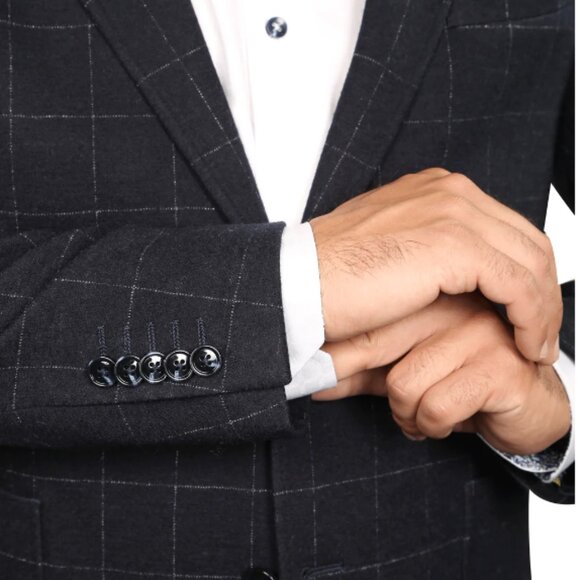 7 Downie St NWT Blue Windowpane Soft Jacket - Picture 2 of 3